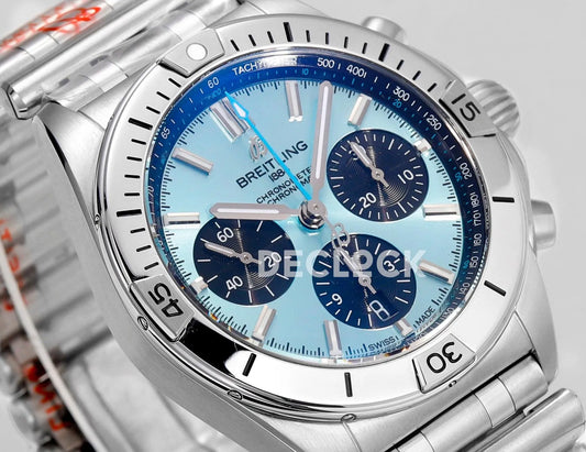 Replica Breitling Chronomat B01 Steel in Sky Blue Dial