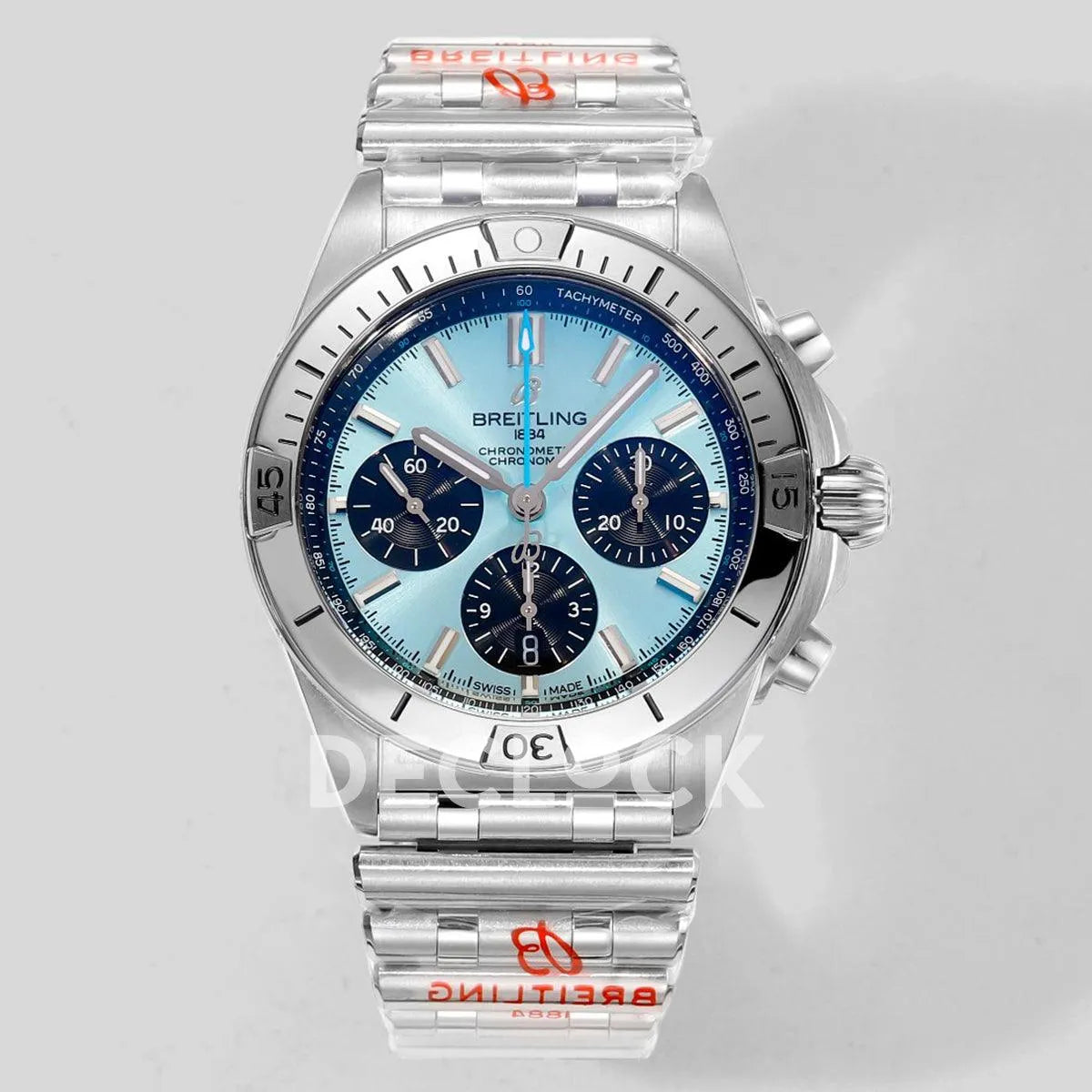 Replica Breitling Chronomat B01 Steel in Sky Blue Dial