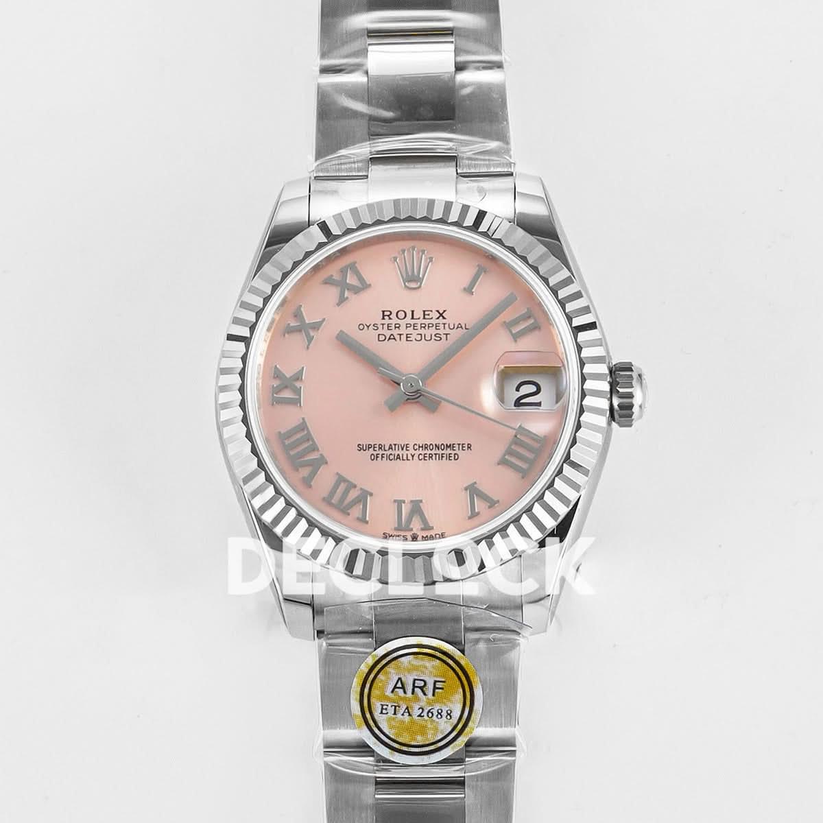 Replica Rolex Ladies Datejust 31 SS Pink Dial Roman Markers |  Declock.