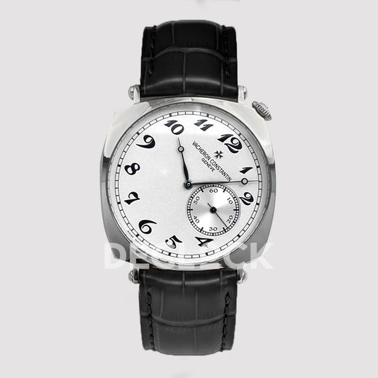 Vacheron Constantin Patrimony Date Rose Gold Black Dial on Brown Leather Strap Replica Watch