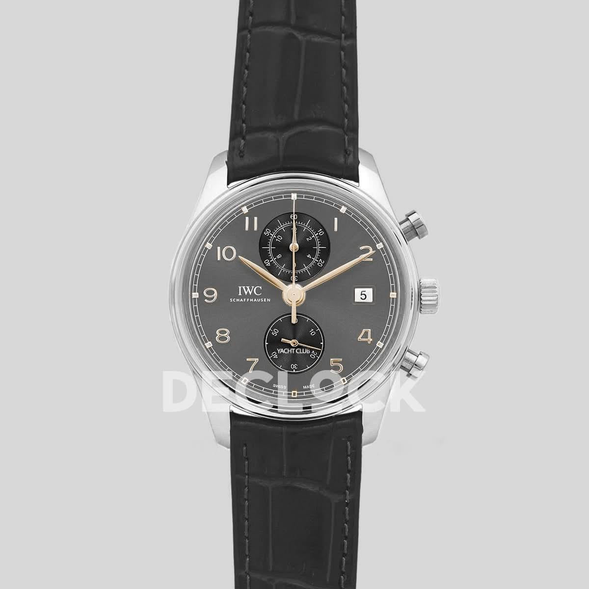 Replica IWC Portugieser Chronograph Classic IW3903 Black Dial in Stee |  Declock.