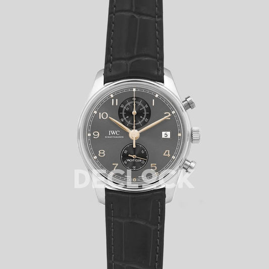Replica IWC Portugieser Chronograph Classic IW3903 Black Dial in Stee |  Declock.