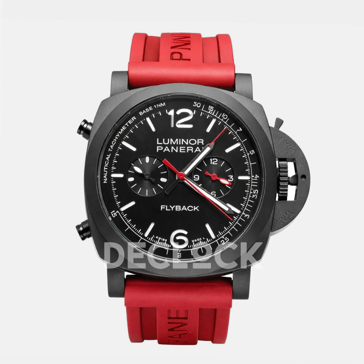 Panerai Luminor PAM788 Flyback Black Dial Red Strap