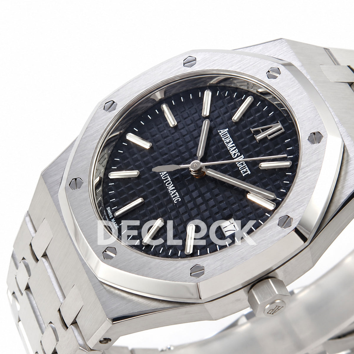 Audemars Piguet Royal Oak 15300 ZF Black SA3120 — crown side dial view