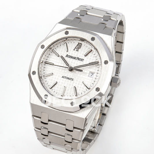 Audemars Piguet Royal Oak 15300 ZF Silver White SA3120 — angled dial view