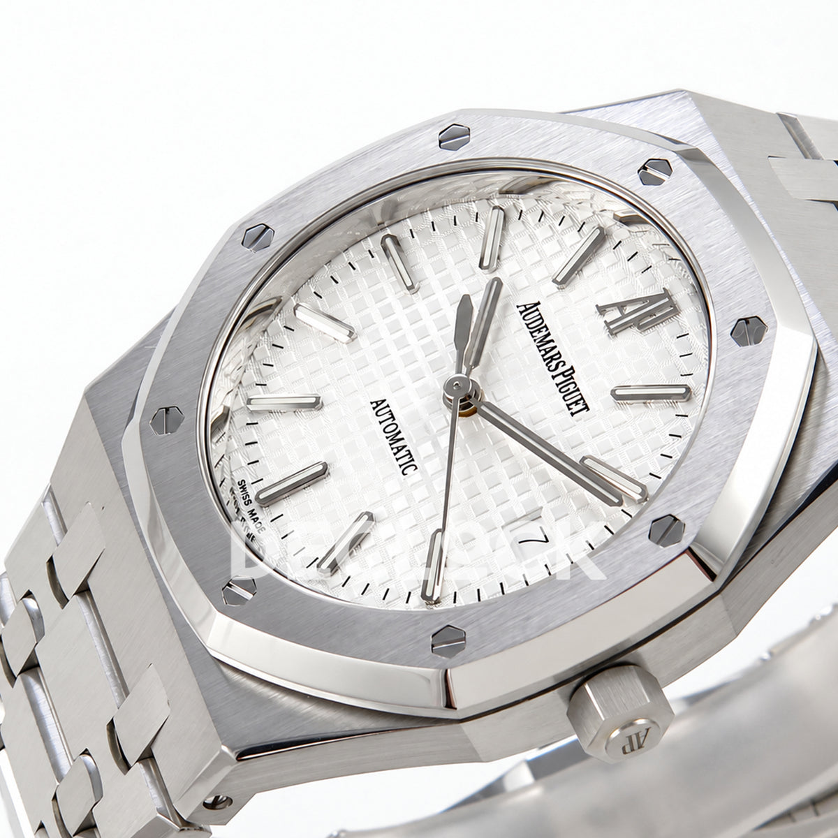 Audemars Piguet Royal Oak 15300 ZF Silver White SA3120 — crown side dial view