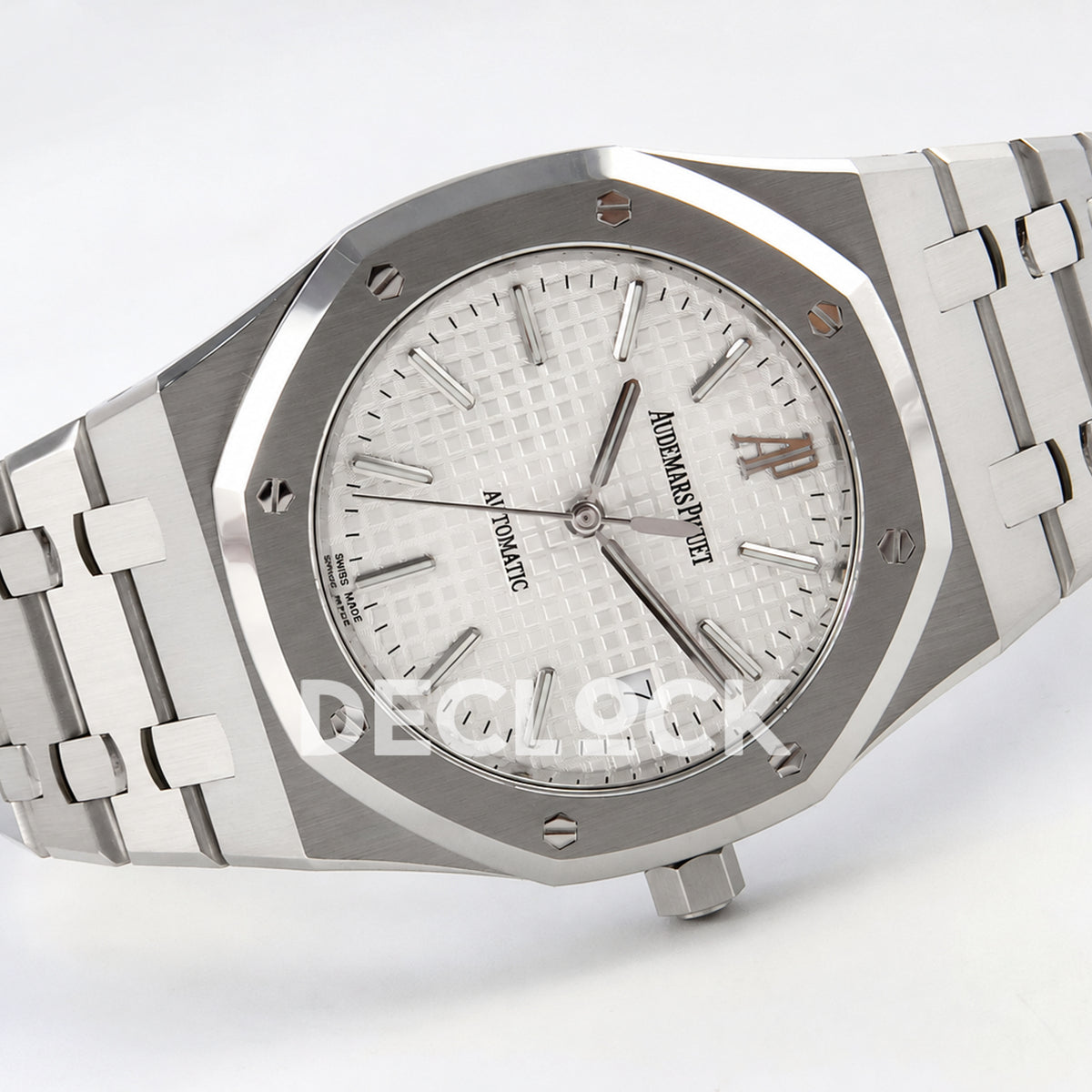 Audemars Piguet Royal Oak 15300 ZF Silver White SA3120 — full watch angled view