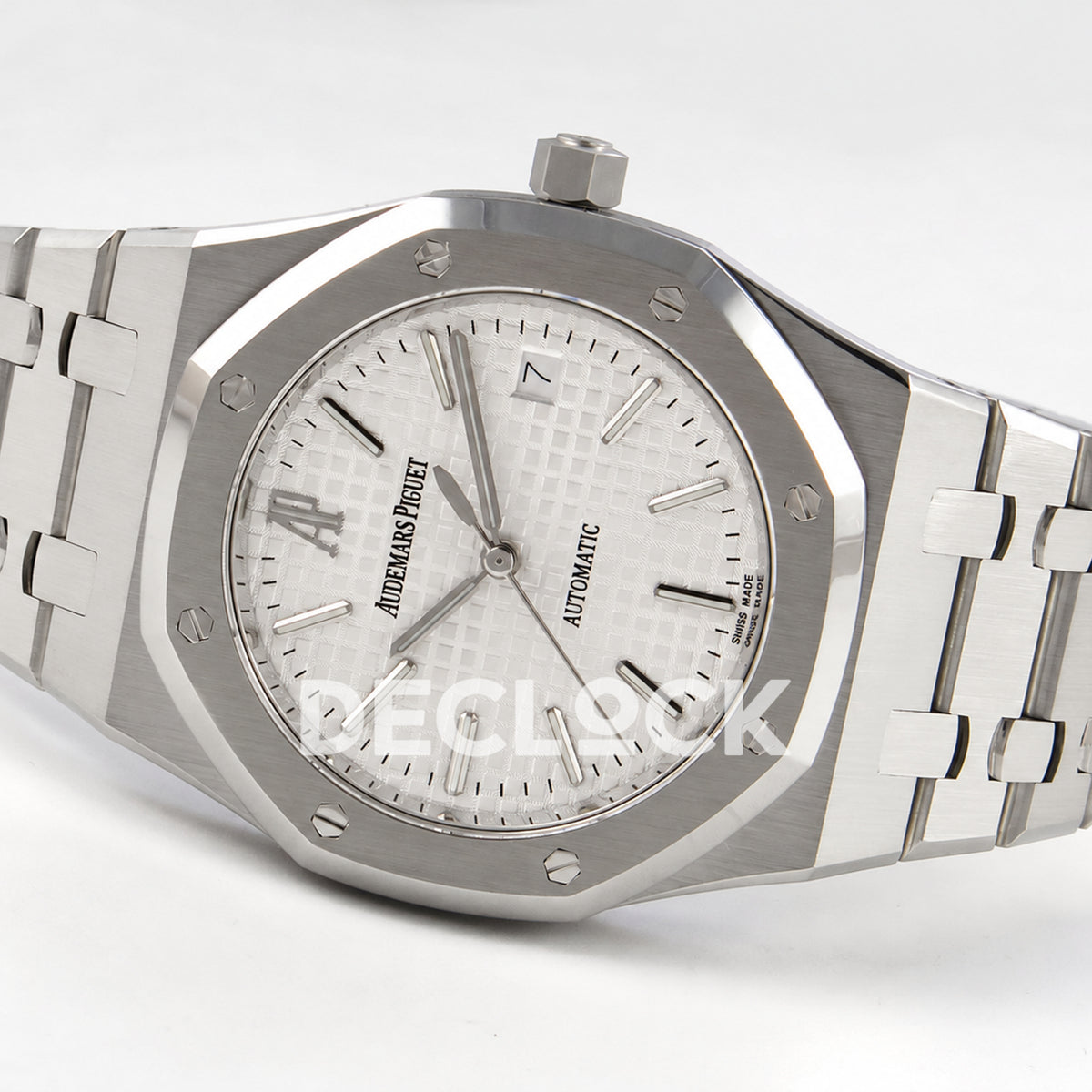 Audemars Piguet Royal Oak 15300 ZF Silver White SA3120 — full watch side angle
