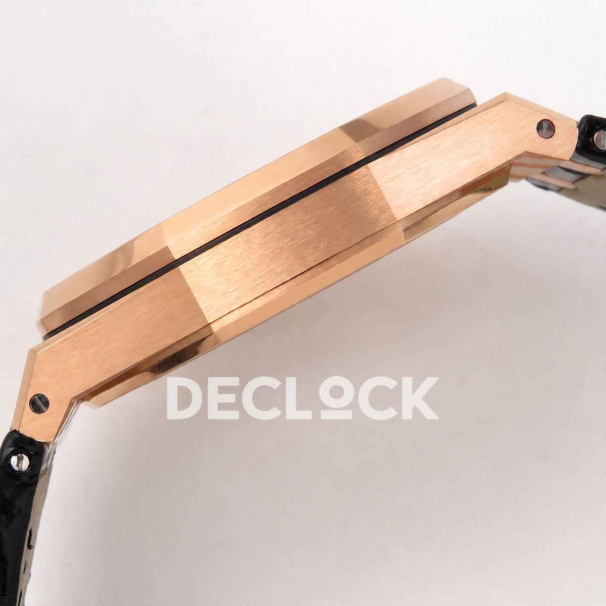 Audemars Piguet Royal Oak 41mm 15500 Rose Gold Black Dial Leather Strap DDF DD4302 Super Clone