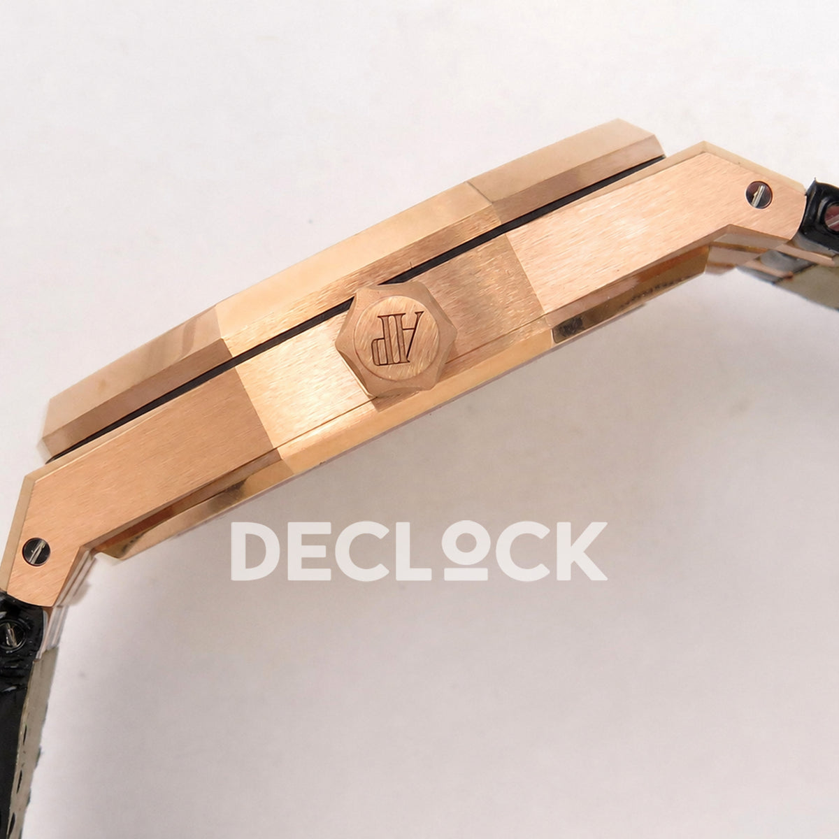 Audemars Piguet Royal Oak 41mm 15500 Rose Gold Black Dial Leather Strap DDF DD4302 Super Clone