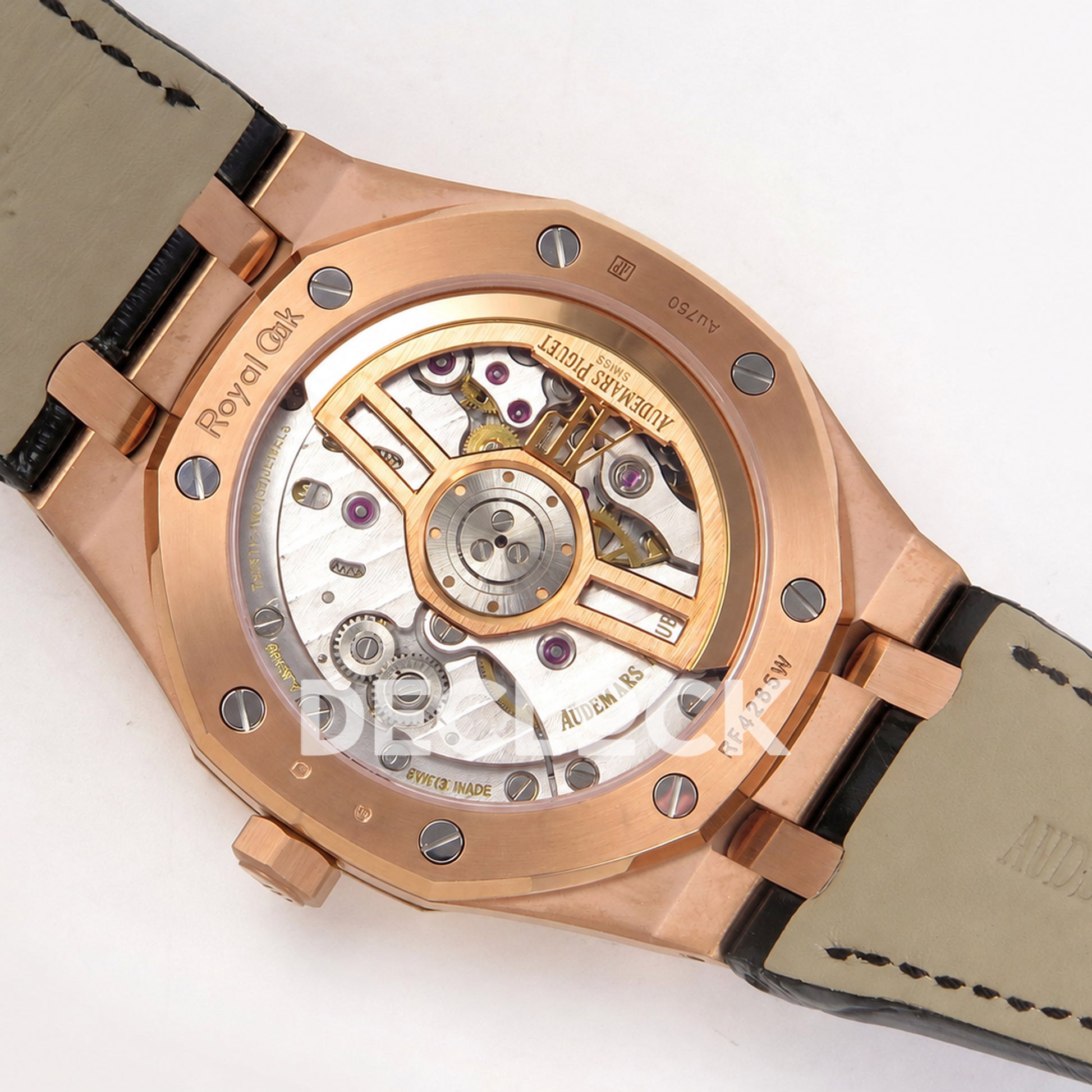 Audemars Piguet Royal Oak 41mm 15500 Rose Gold Black Dial Leather Strap DDF DD4302 Super Clone