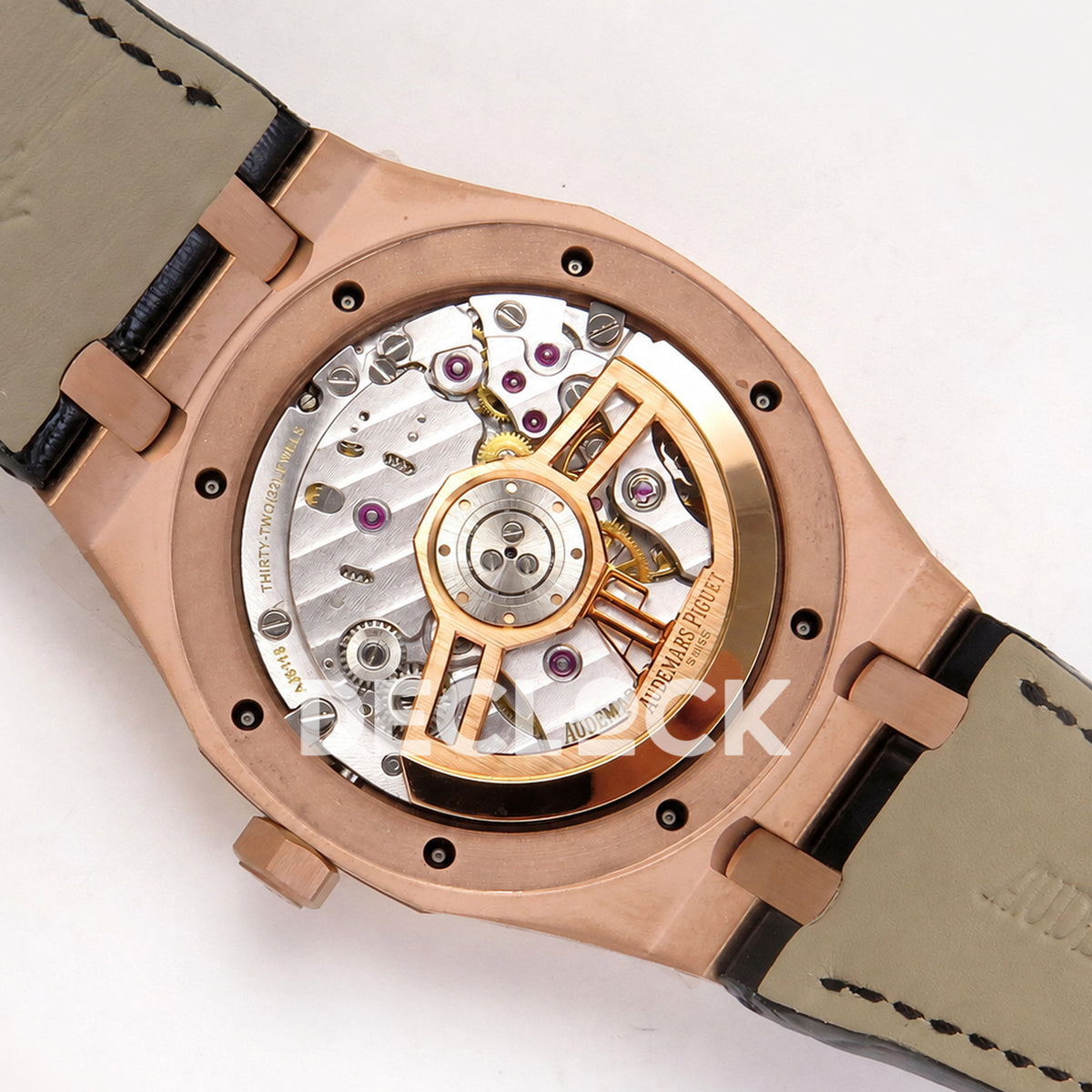 Audemars Piguet Royal Oak 41mm 15500 Rose Gold Black Dial Leather Strap DDF DD4302 Super Clone