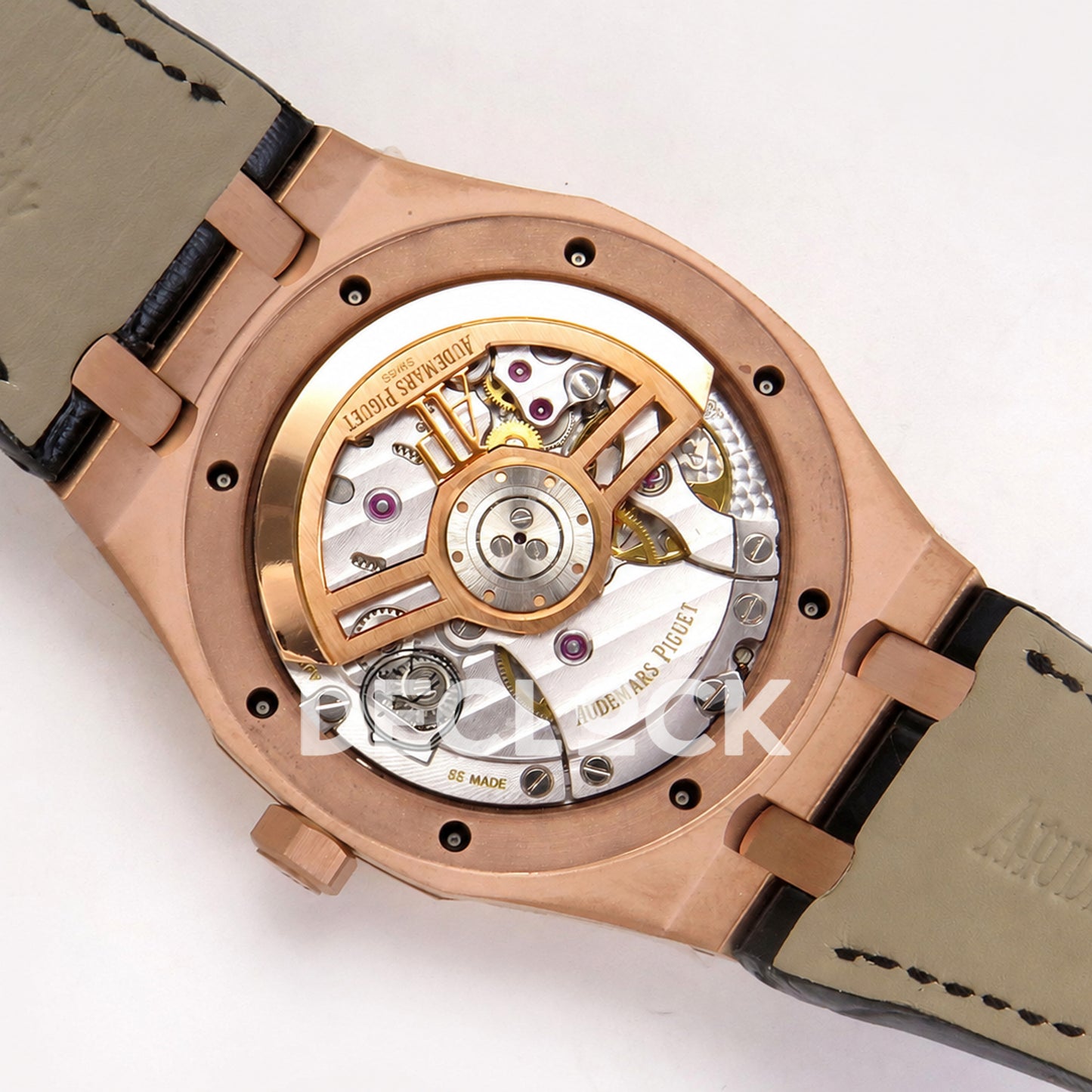 Audemars Piguet Royal Oak 41mm 15500 Rose Gold Black Dial Leather Strap DDF DD4302 Super Clone