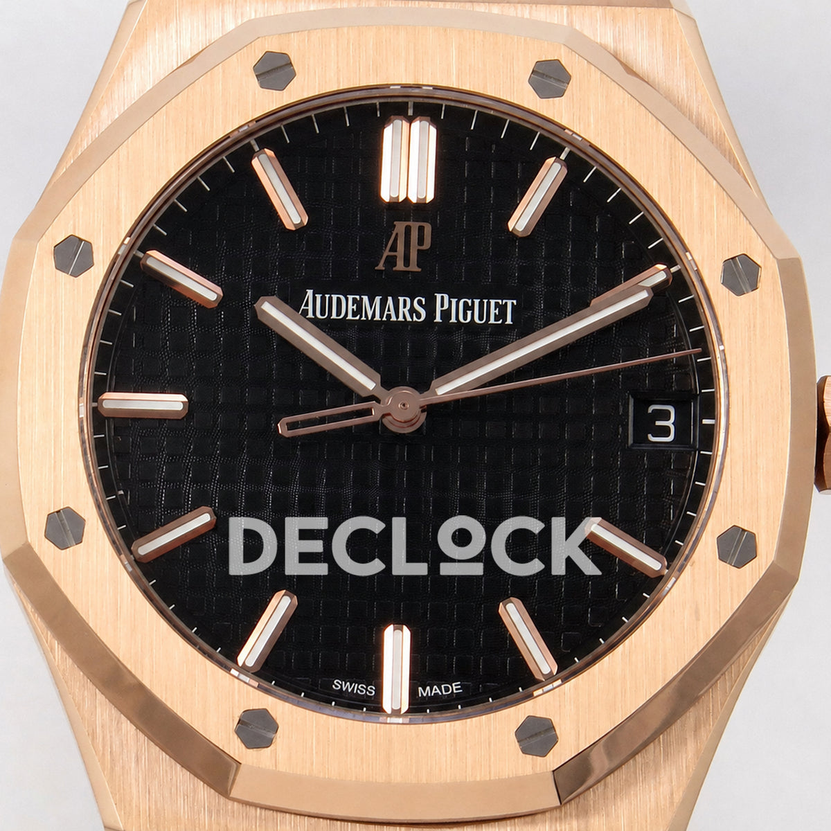 Audemars Piguet Royal Oak 41mm 15500 Rose Gold Black Dial Rubber Strap DDF DD4302 Super Clone