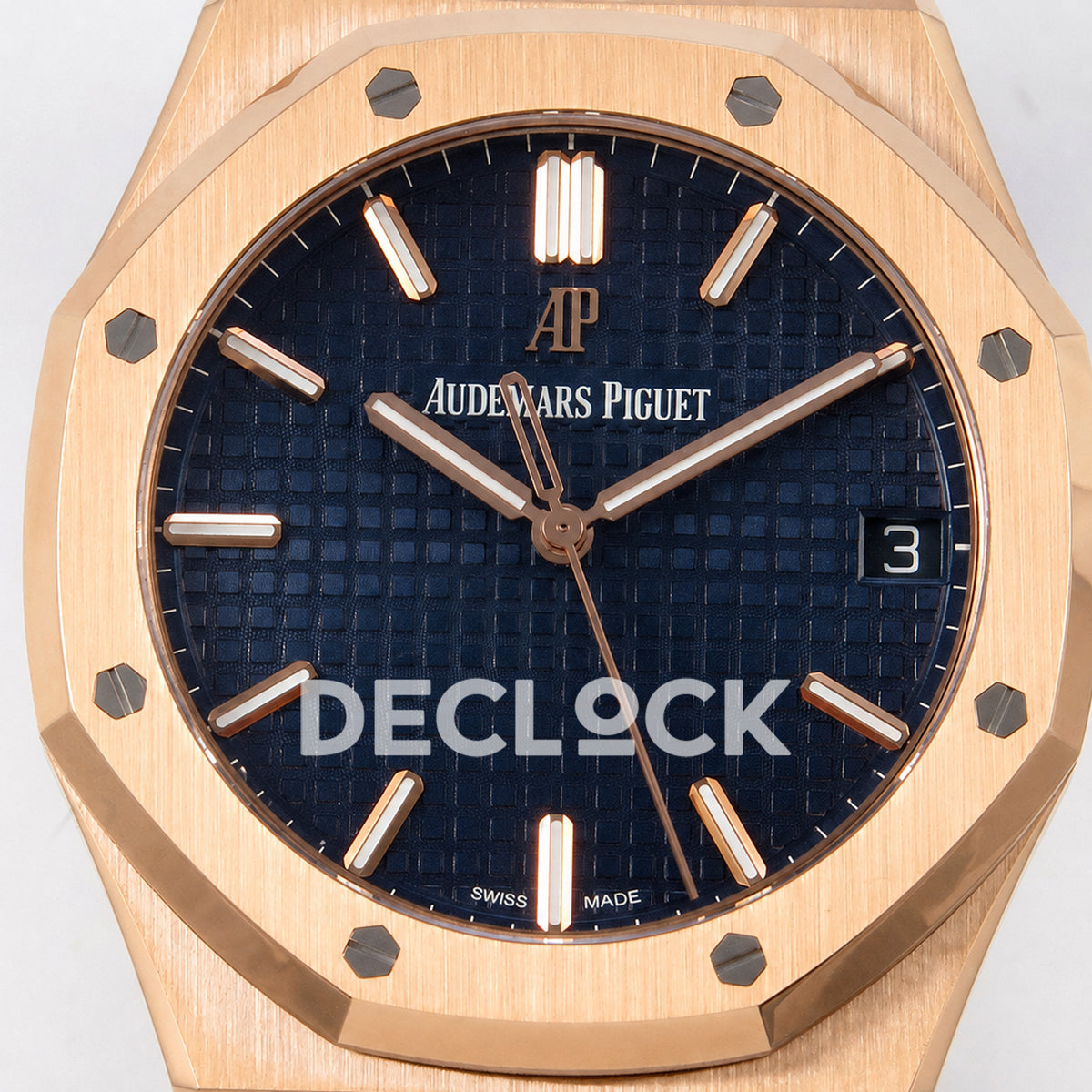 Audemars Piguet Royal Oak 41mm 15500 Rose Gold Blue Dial Rubber Strap DDF DD4302 Super Clone