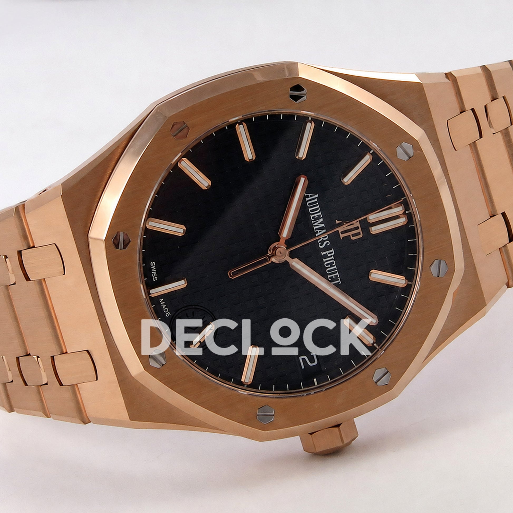 Audemars Piguet Royal Oak 41mm 15500 Rose Gold Black Dial DDF DD4302 Super Clone Weighted