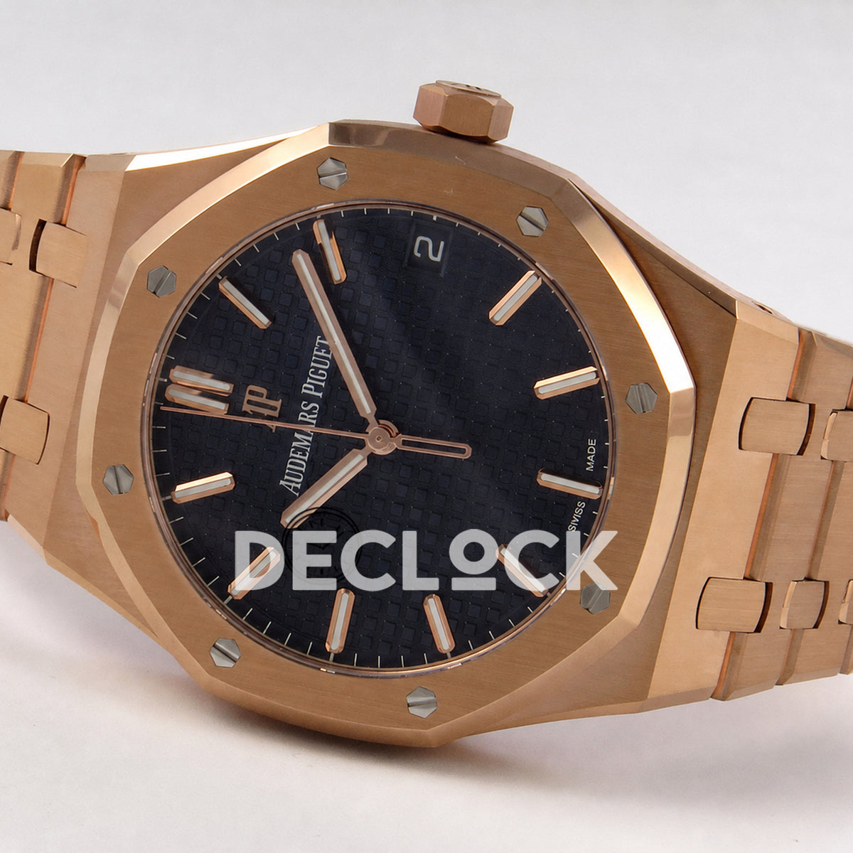 Audemars Piguet Royal Oak 41mm 15500 Rose Gold Black Dial DDF DD4302 Super Clone Weighted