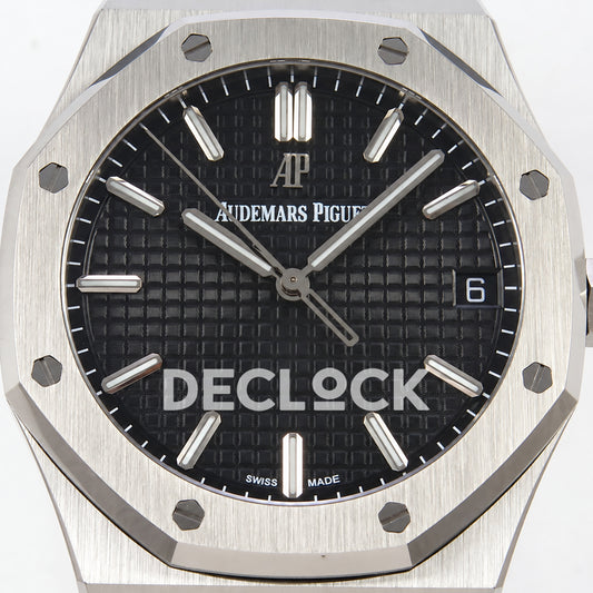 Audemars Piguet Royal Oak 15500ST.OO.1220ST.03 JF black dial steel bracelet DD4302 — dial detail