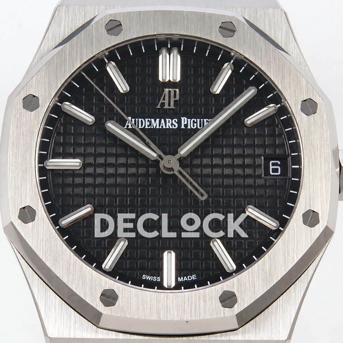 Audemars Piguet Royal Oak 15500ST.OO.1220ST.03 JF black dial steel bracelet DD4302 — dial detail