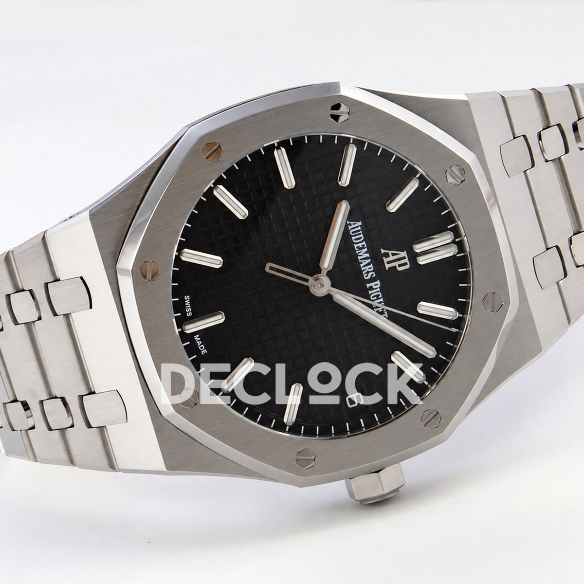Audemars Piguet Royal Oak 15500ST.OO.1220ST.03 JF black dial steel bracelet DD4302 — horizontal front