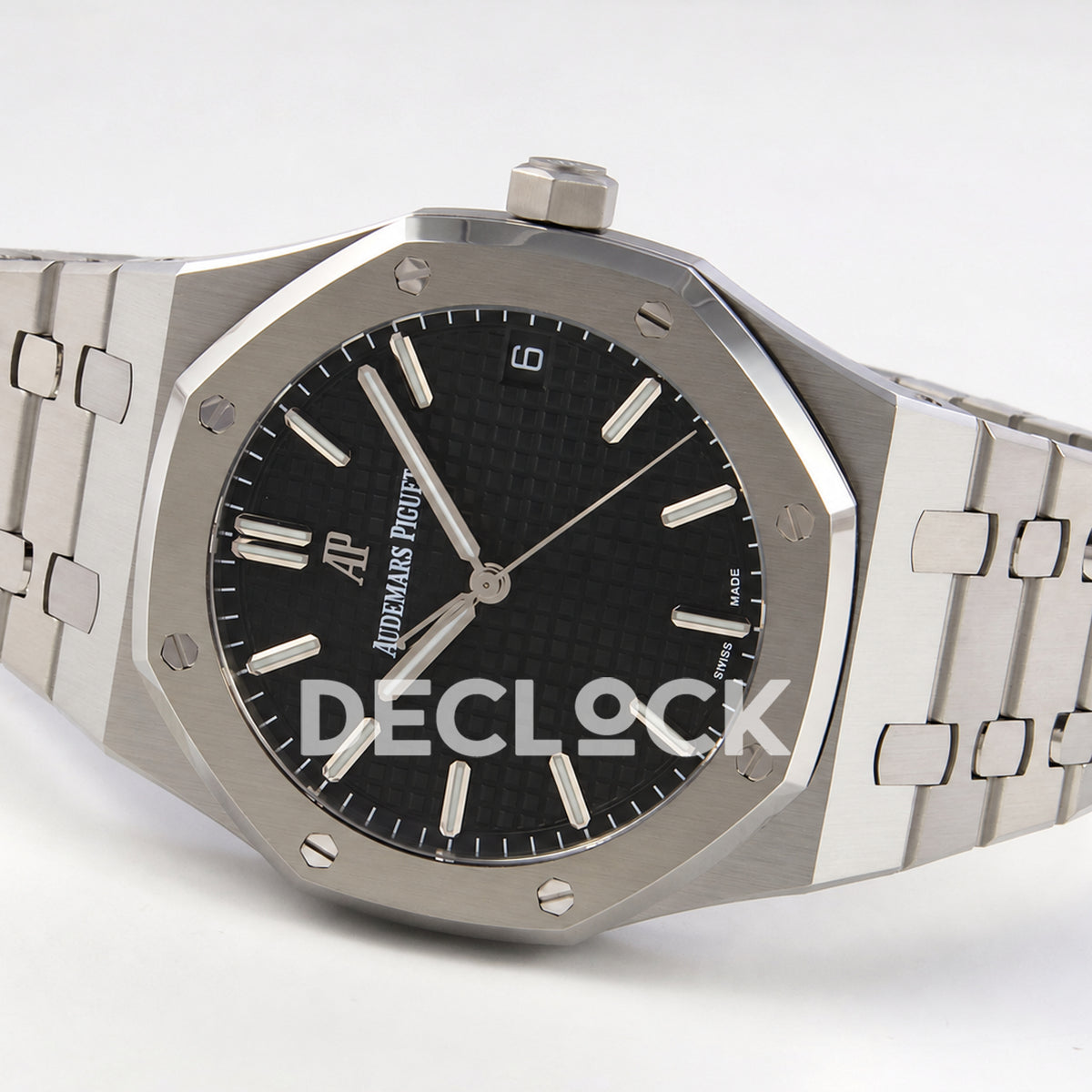 Audemars Piguet Royal Oak 15500ST.OO.1220ST.03 JF black dial steel bracelet DD4302 — horizontal reverse