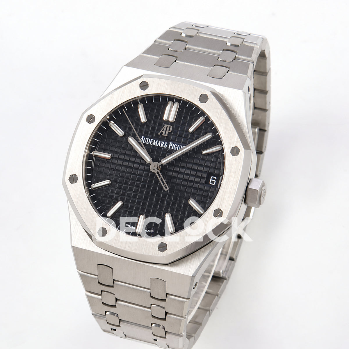 Audemars Piguet Royal Oak 15500ST.OO.1220ST.03 JF black dial steel bracelet DD4302 — three quarter front