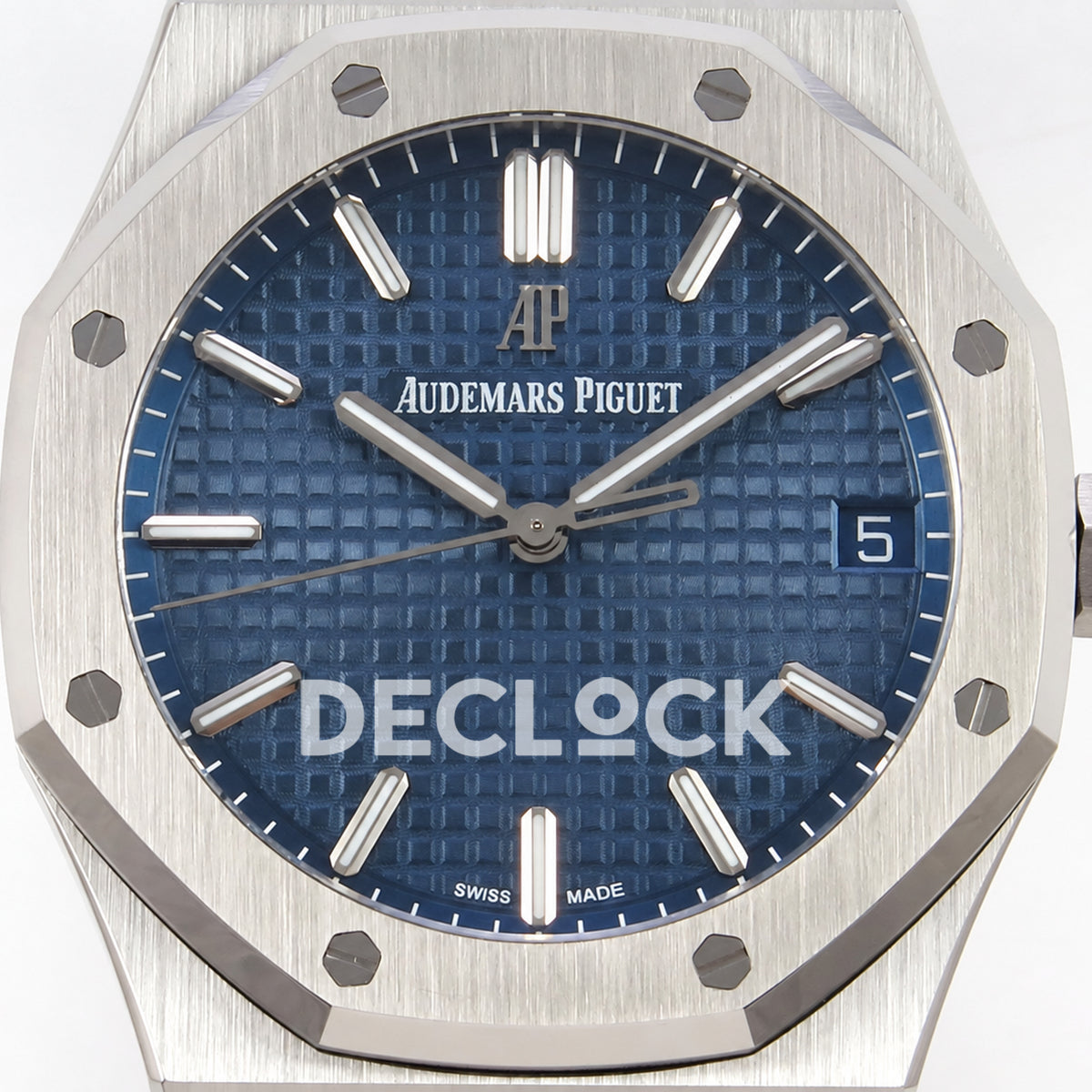 Audemars Piguet Royal Oak 15500ST.OO.1220ST.01 JF blue dial steel bracelet DD4302 — dial detail