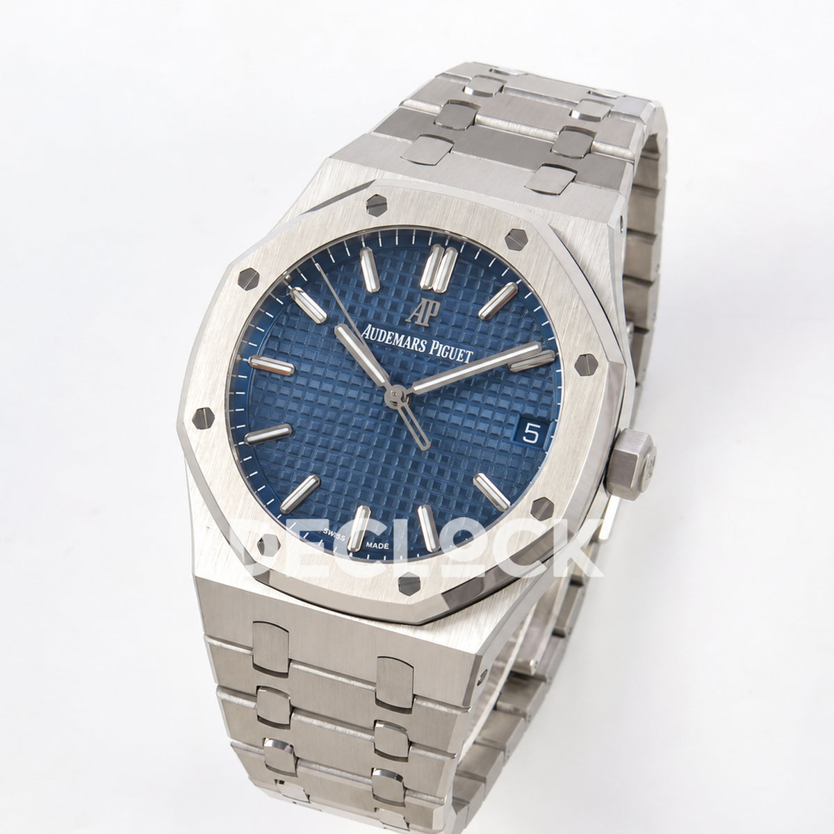 Audemars Piguet Royal Oak 15500ST.OO.1220ST.01 JF blue dial steel bracelet DD4302 — three quarter front