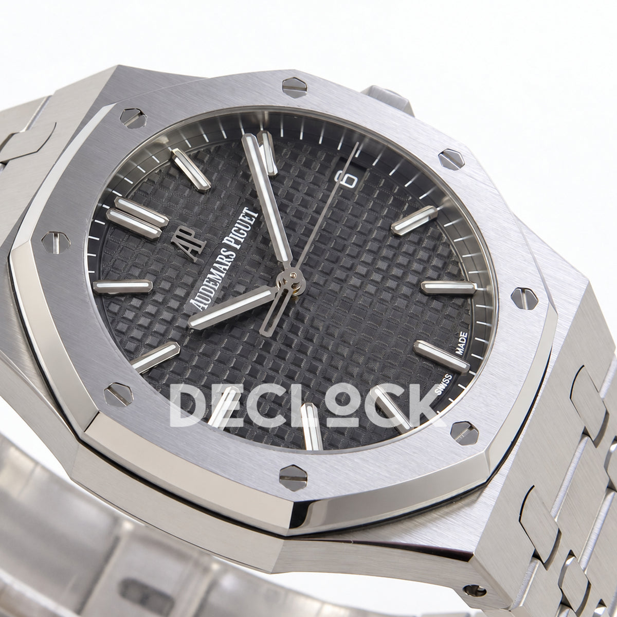 Audemars Piguet Royal Oak 15500ST.OO.1220ST.02 JF gray dial steel bracelet DD4302 — dial right angle