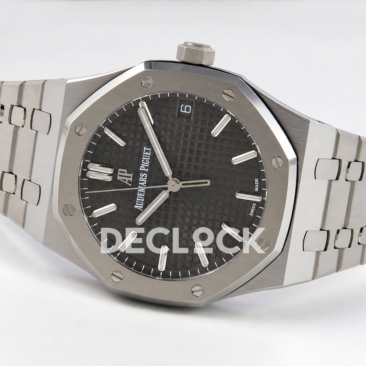 Audemars Piguet Royal Oak 15500ST.OO.1220ST.02 JF gray dial steel bracelet DD4302 — horizontal reverse