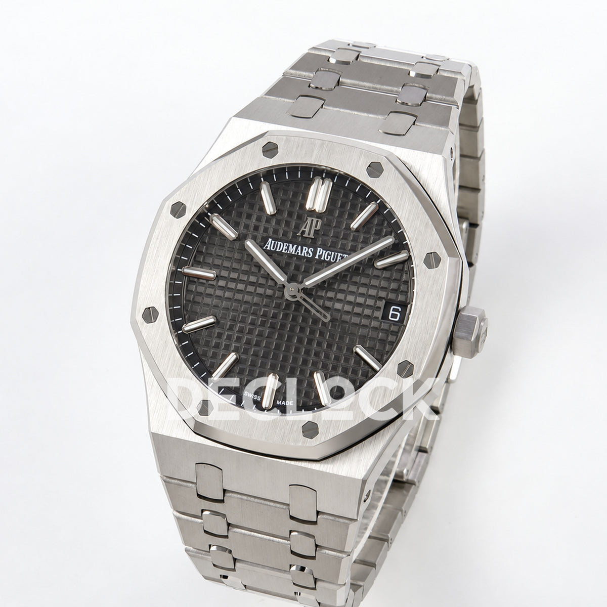 Audemars Piguet Royal Oak 15500ST.OO.1220ST.02 JF gray dial steel bracelet DD4302 — three quarter front