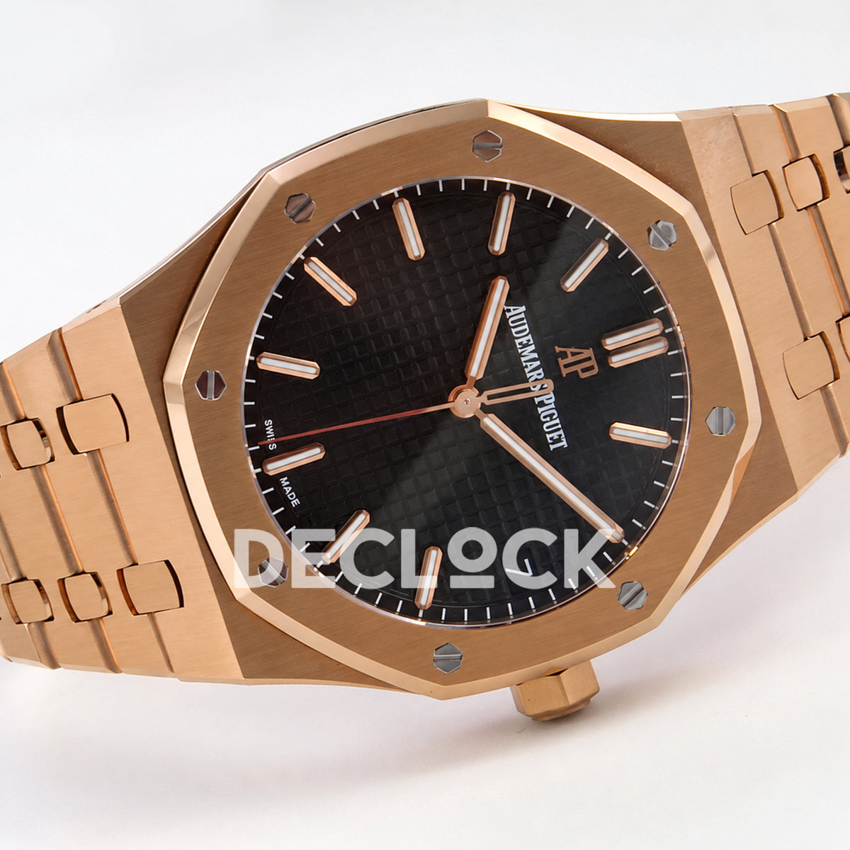 Audemars Piguet Royal Oak 15500OR.OO.1220OR.01 JF black dial rose gold bracelet DD4302 — horizontal left