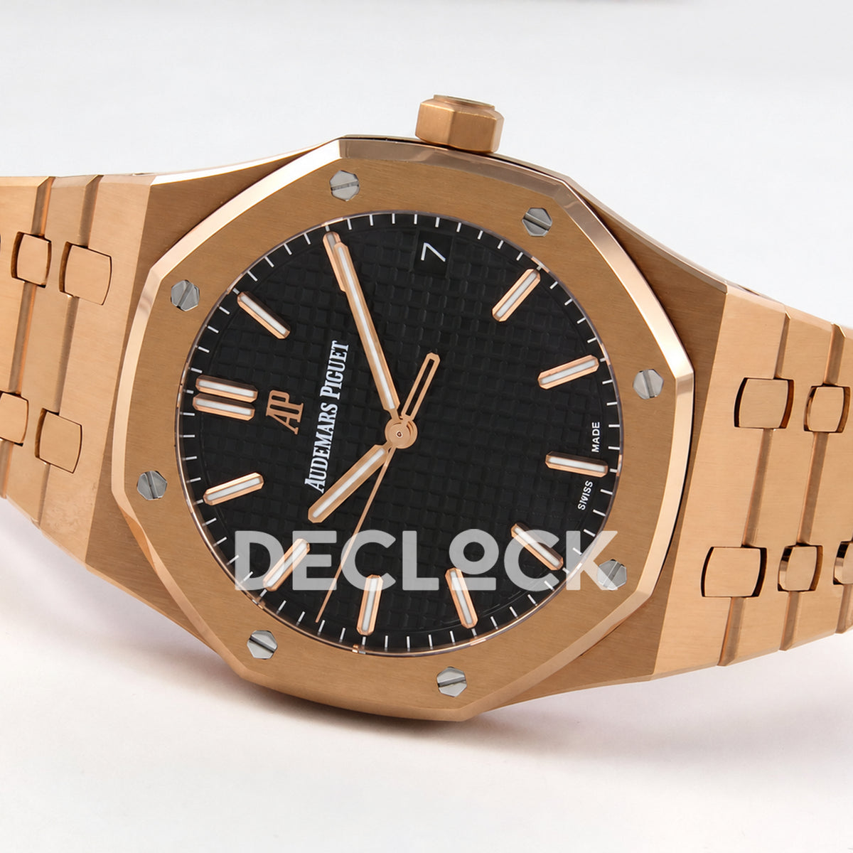 Audemars Piguet Royal Oak 15500OR.OO.1220OR.01 JF black dial rose gold bracelet DD4302 — horizontal right