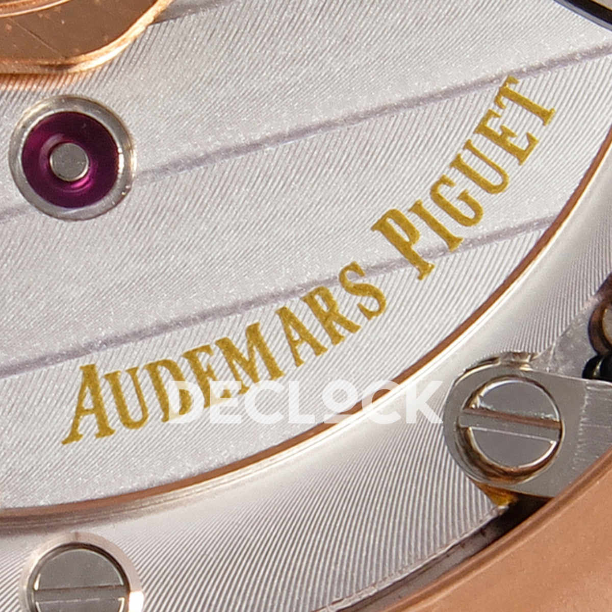 Audemars Piguet Royal Oak 15500OR.OO.1220OR.01 JF black dial rose gold bracelet DD4302 — movement engraving