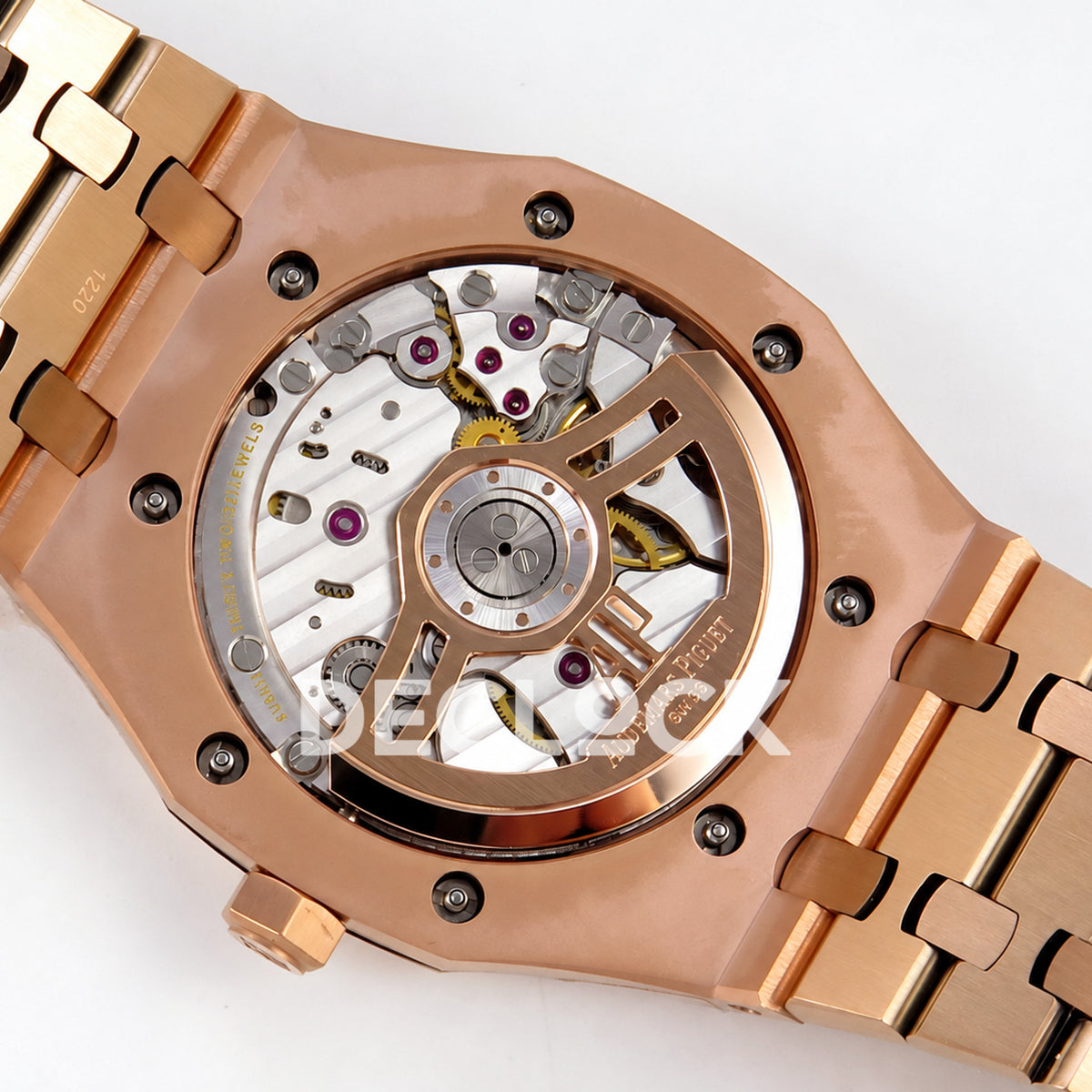 Audemars Piguet Royal Oak 15500OR.OO.1220OR.01 JF black dial rose gold bracelet DD4302 — rotor angle