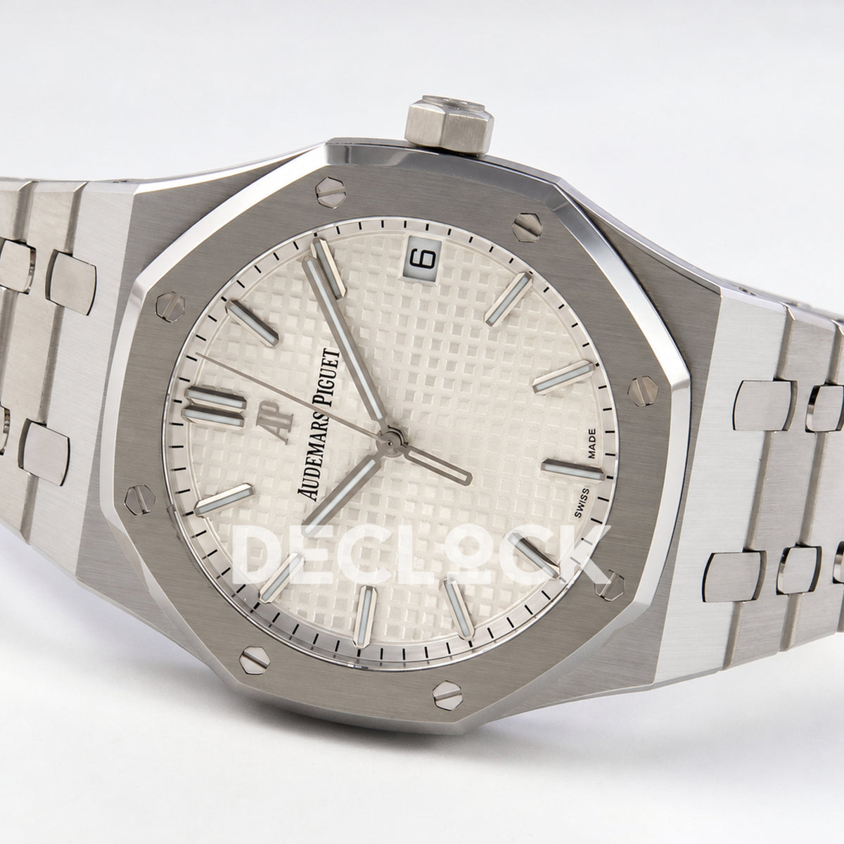 Audemars Piguet Royal Oak 15500ST.OO.1220ST.04 JF silver white dial steel bracelet DD4302 — horizontal reverse