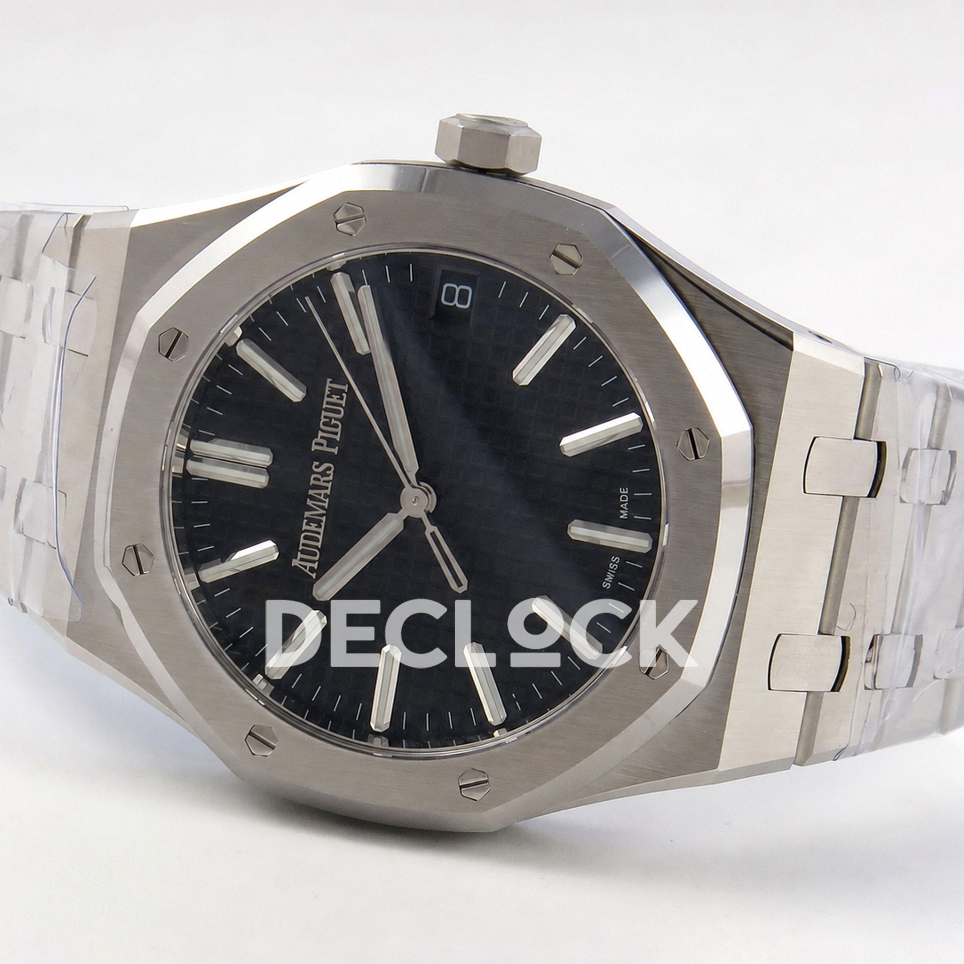 Audemars Piguet Royal Oak 41mm 15500 SS VSF Black Textured Dial on SS Bracelet DD4302 Super Clone