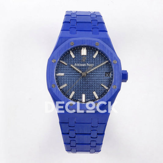 Audemars Piguet Royal Oak 15500 ZF με μπλε κεραμική κάσα και μπρασελέ, μπροστινή όψη