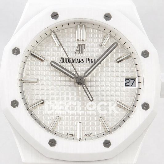 Audemars Piguet Royal Oak 41mm 15500 White Ceramic ZF SA4302 Free Sprung Replica