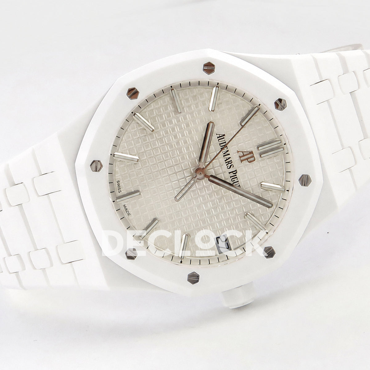 Audemars Piguet Royal Oak 41mm 15500 White Ceramic ZF SA4302 Free Sprung Replica
