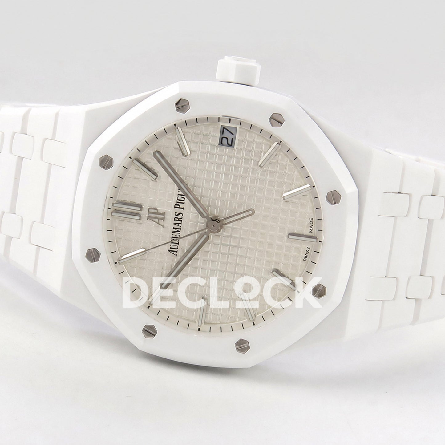Audemars Piguet Royal Oak 41mm 15500 White Ceramic ZF SA4302 Free Sprung Replica