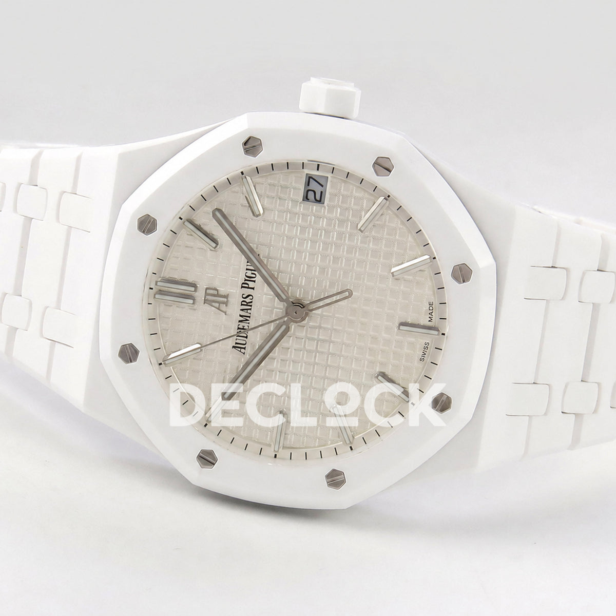 Audemars Piguet Royal Oak 41mm 15500 White Ceramic ZF SA4302 Free Sprung Replica