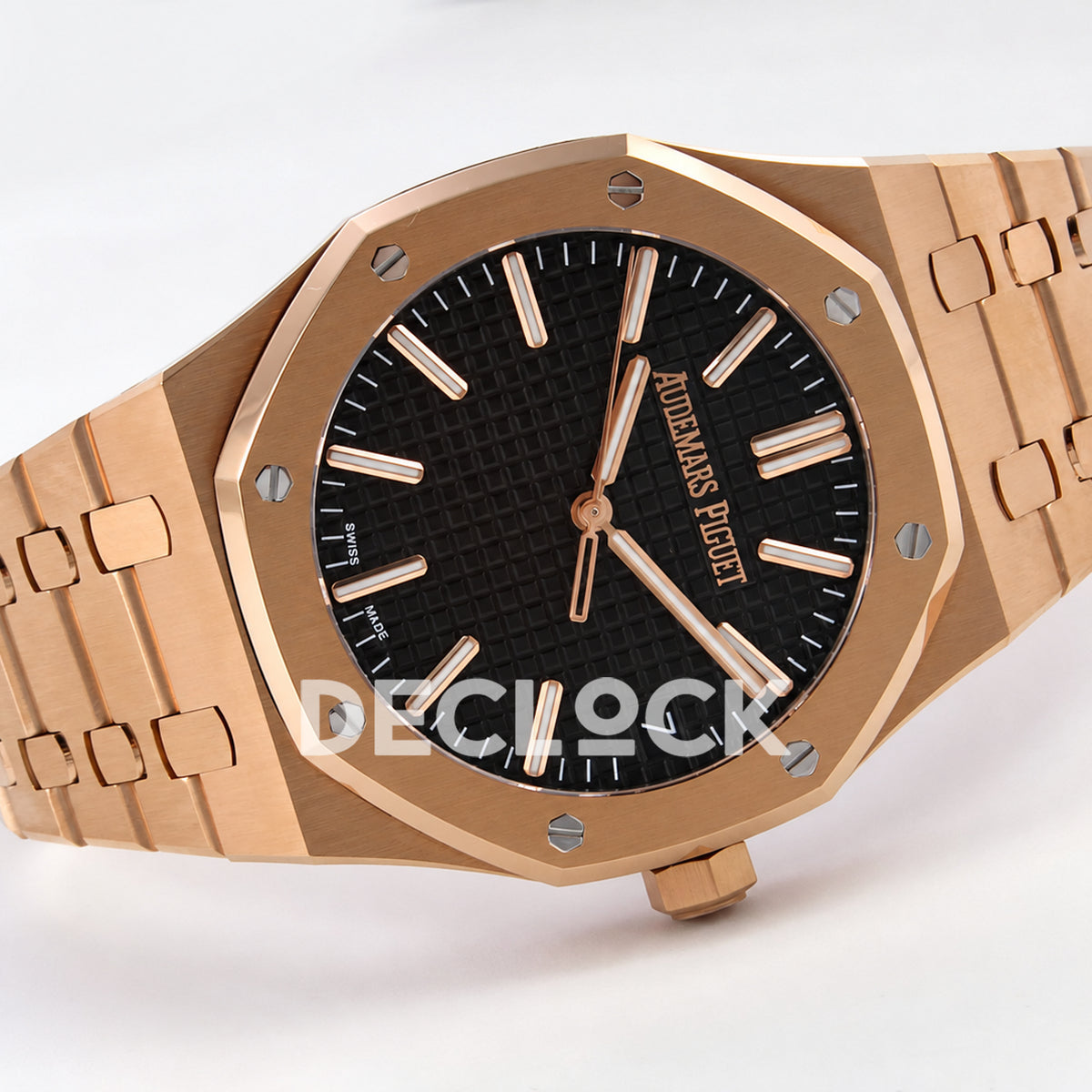 Audemars Piguet Royal Oak 15510OR.OO.1320OR.04 JF black dial rose gold bracelet DD4302 — horizontal front