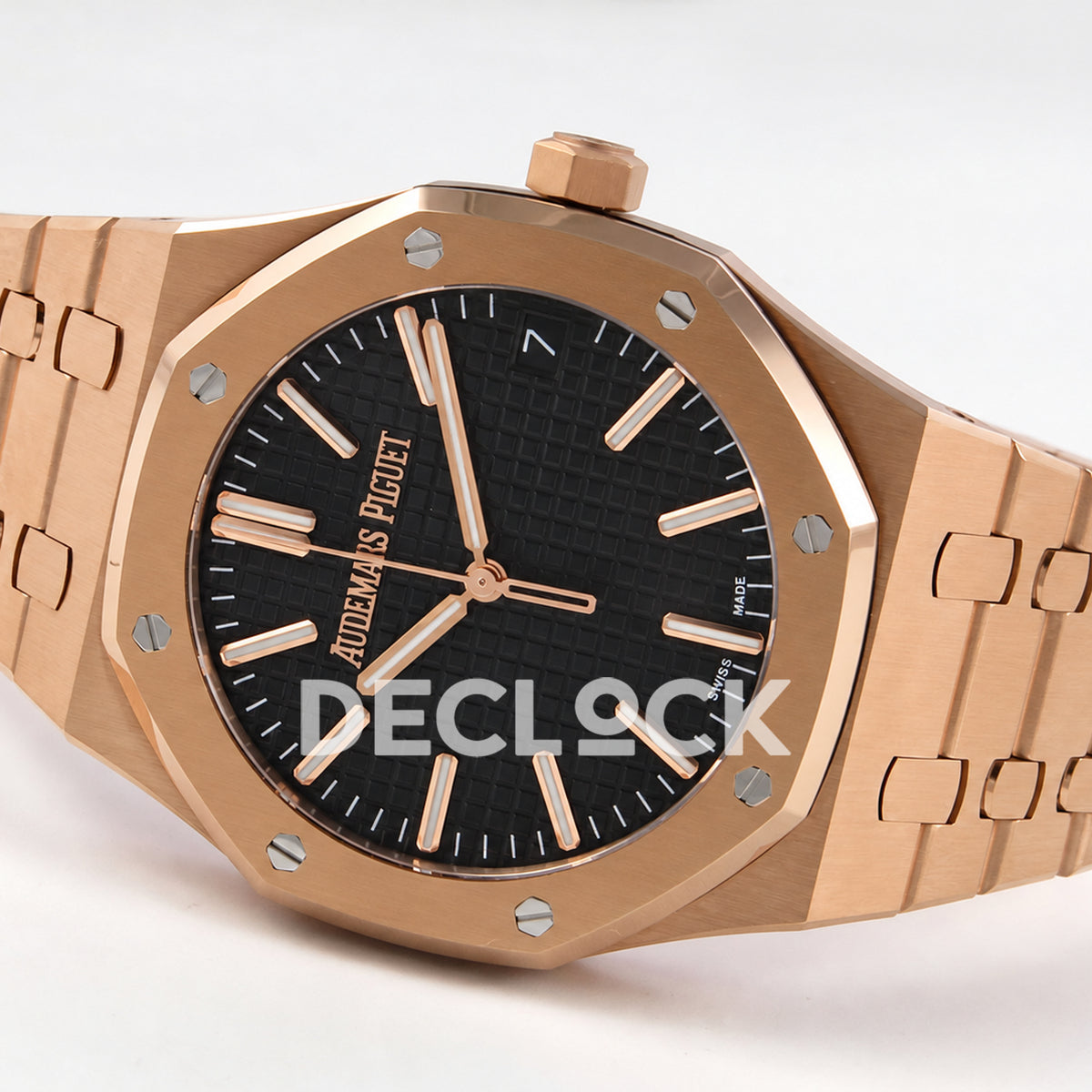 Audemars Piguet Royal Oak 15510OR.OO.1320OR.04 JF black dial rose gold bracelet DD4302 — horizontal reverse