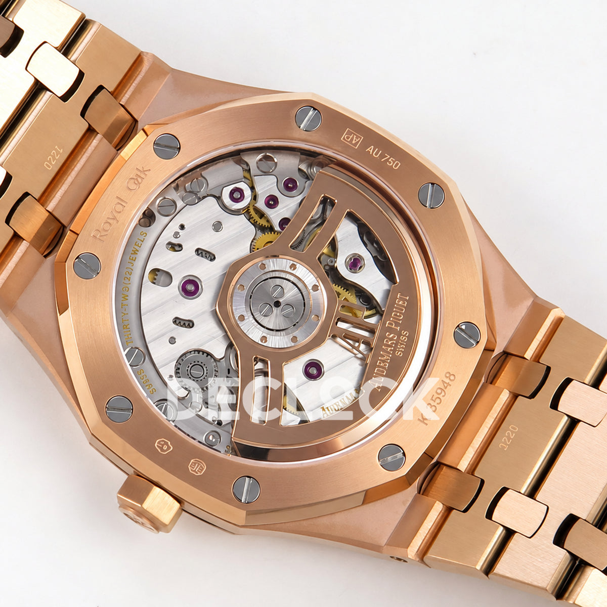 Audemars Piguet Royal Oak 15510OR.OO.1320OR.03 JF blue dial rose gold bracelet DD4302 — caseback