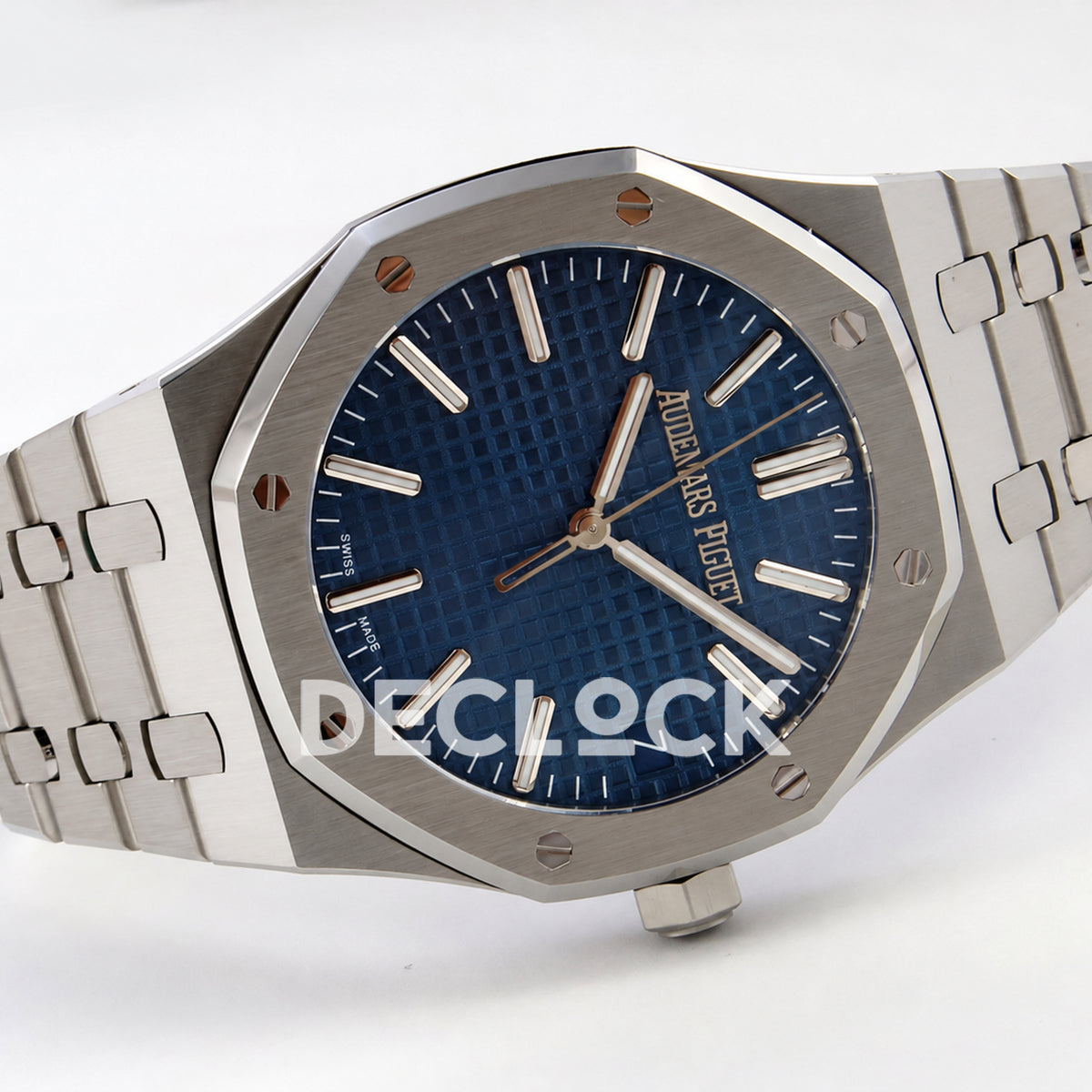 Audemars Piguet Royal Oak 15510ST.OO.1320ST.06 JF blue dial steel bracelet DD4302 — horizontal left
