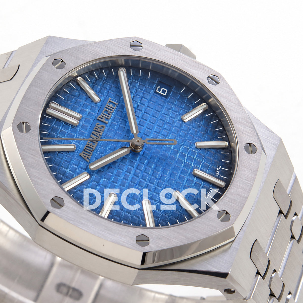 Audemars Piguet Royal Oak 15510 JF steel blue ombre dial DD4302 — left angle