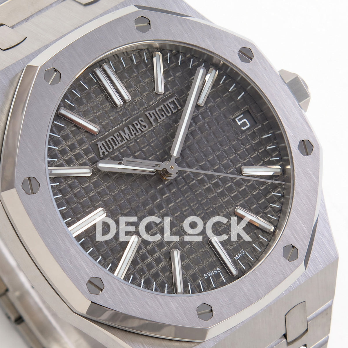 Audemars Piguet Royal Oak 15510 JF steel gray dial DD4302 — angled dial