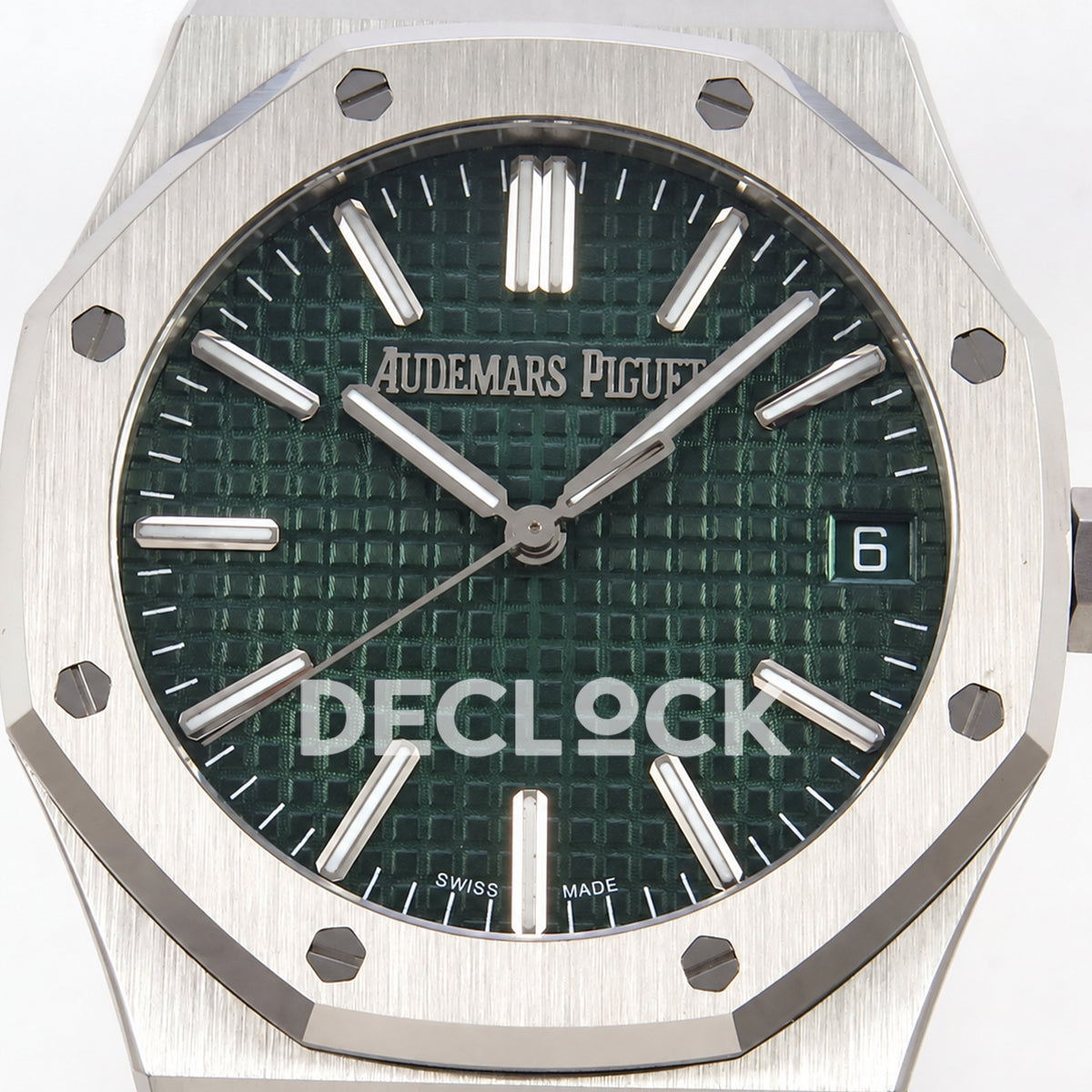 Audemars Piguet Royal Oak 15510 JF steel green dial DD4302 — dial close up
