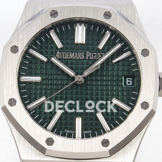 Audemars Piguet Royal Oak 15510 JF steel green dial DD4302 — dial close up
